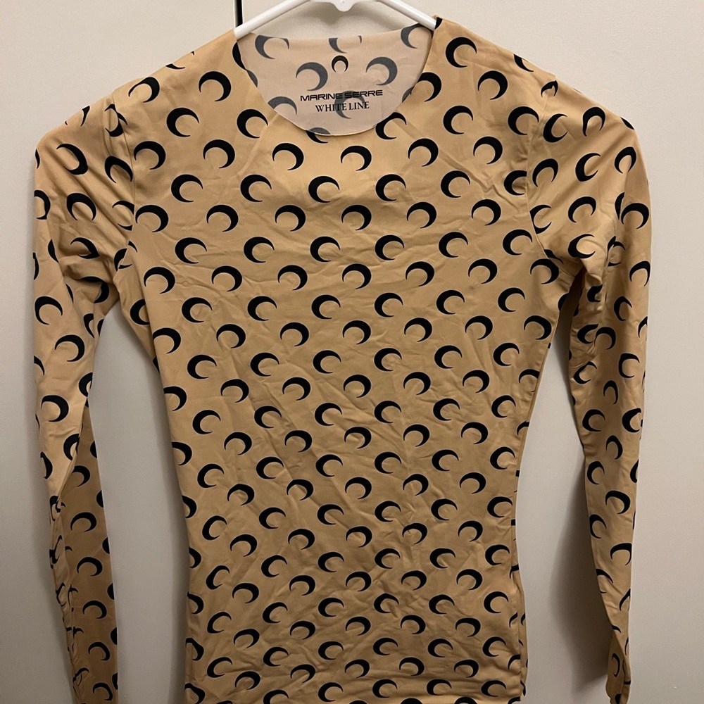 Marine Serre Tan Allover Second Skin Moon Top
